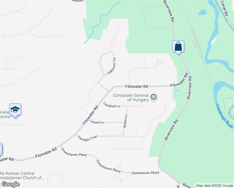 map of restaurants, bars, coffee shops, grocery stores, and more near 10708 Fitzwater Road in Brecksville