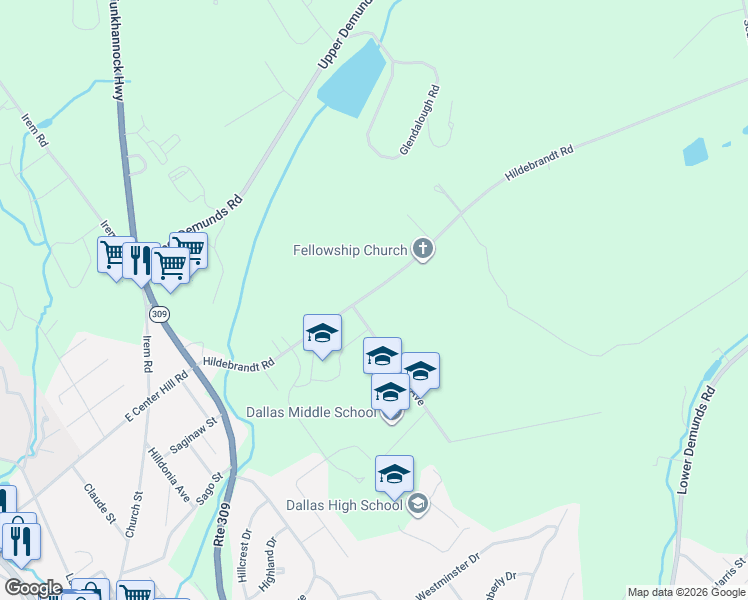 map of restaurants, bars, coffee shops, grocery stores, and more near 42 Hildebrandt Road in Dallas