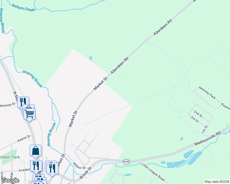 map of restaurants, bars, coffee shops, grocery stores, and more near 281 Aberdeen Rd in Moscow