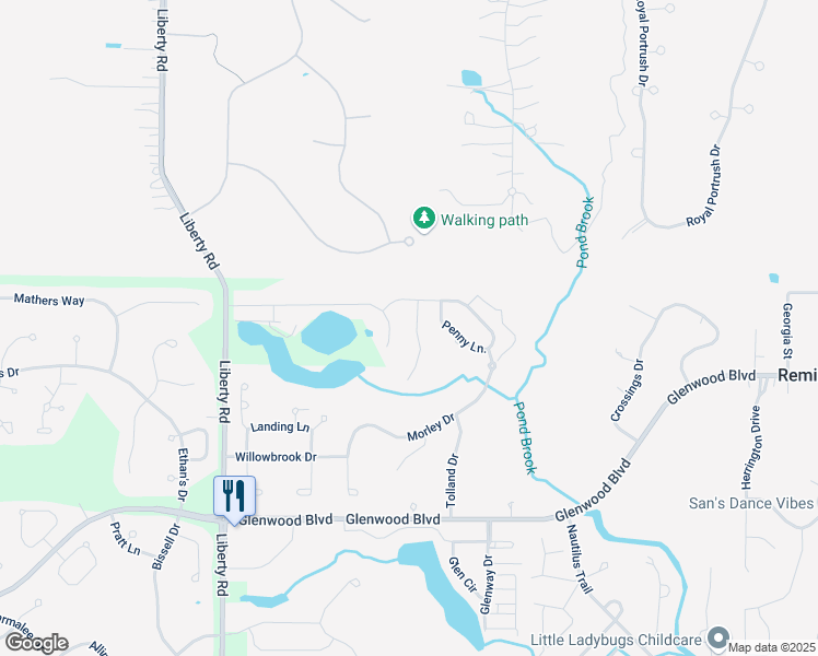 map of restaurants, bars, coffee shops, grocery stores, and more near 10647 Durrey Court in Reminderville