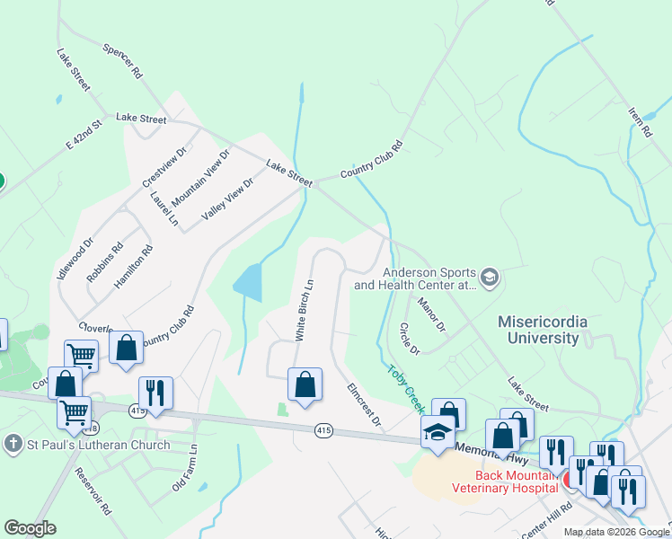 map of restaurants, bars, coffee shops, grocery stores, and more near 101 White Birch Lane in Dallas