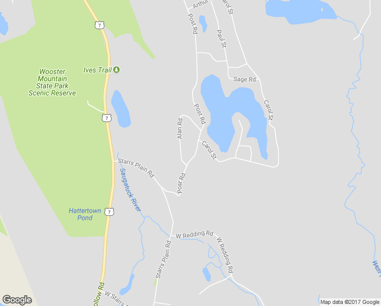 map of restaurants, bars, coffee shops, grocery stores, and more near 46 Post Road in Danbury