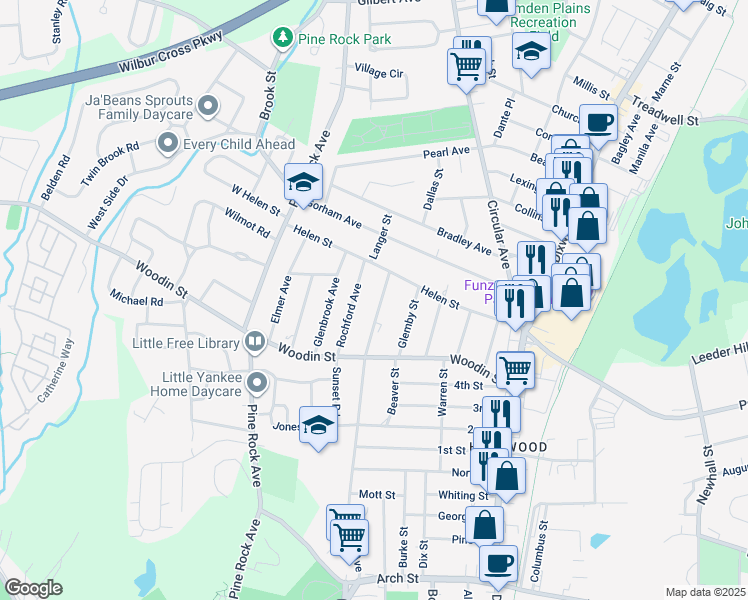 map of restaurants, bars, coffee shops, grocery stores, and more near 330 Fairview Avenue in Hamden