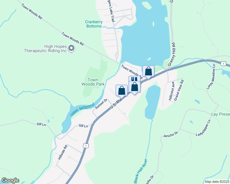 map of restaurants, bars, coffee shops, grocery stores, and more near 5 Knutson Road in Old Lyme