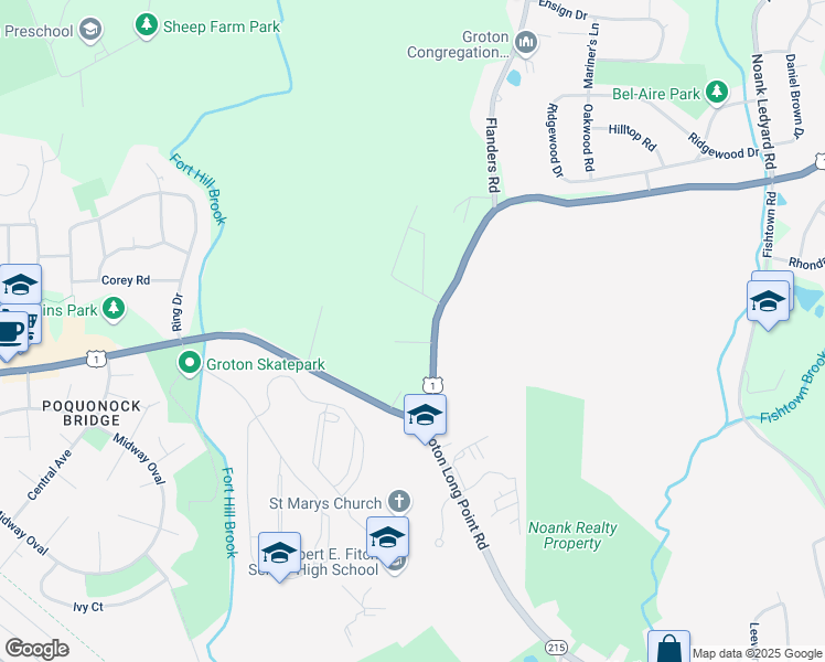 map of restaurants, bars, coffee shops, grocery stores, and more near 20 Affeldt Drive in Groton