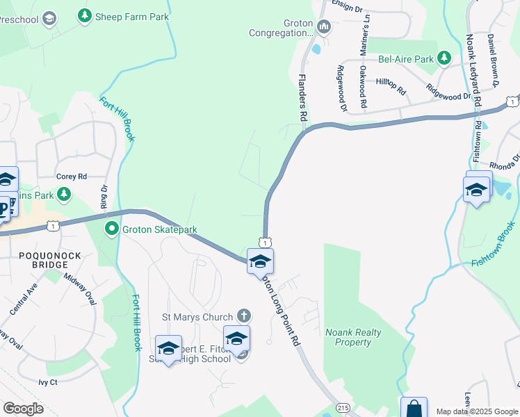 map of restaurants, bars, coffee shops, grocery stores, and more near 20 Affeldt Drive in Groton