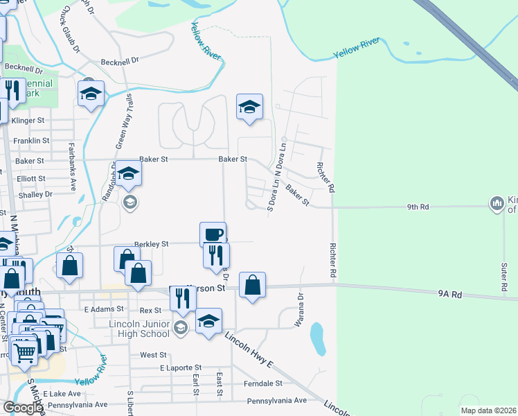 map of restaurants, bars, coffee shops, grocery stores, and more near 800-998 Wilson Cir in Plymouth