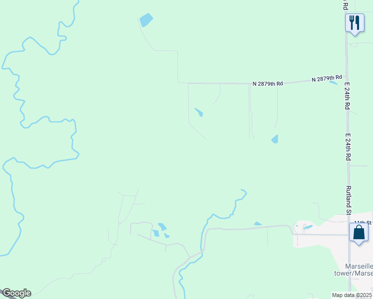 map of restaurants, bars, coffee shops, grocery stores, and more near 2865 East 2329th Road in Marseilles