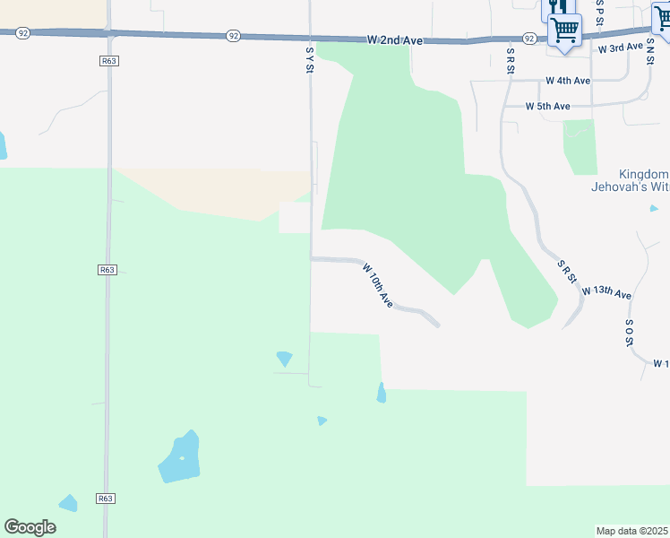 map of restaurants, bars, coffee shops, grocery stores, and more near 2603 West 10th Avenue in Indianola