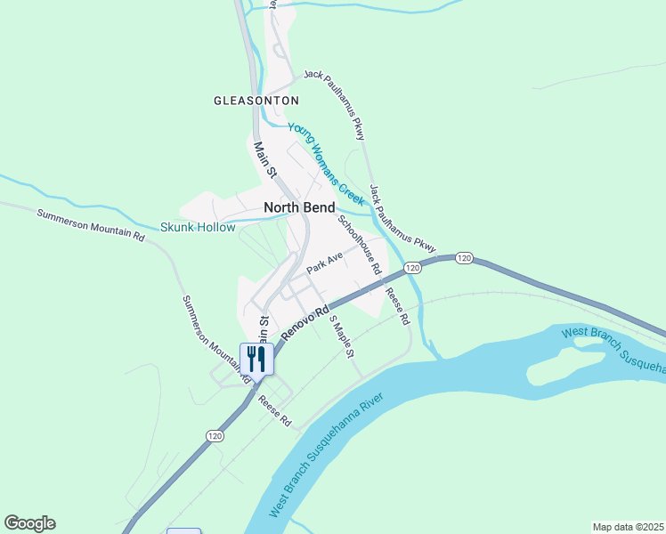 map of restaurants, bars, coffee shops, grocery stores, and more near 86 Park Avenue in North Bend