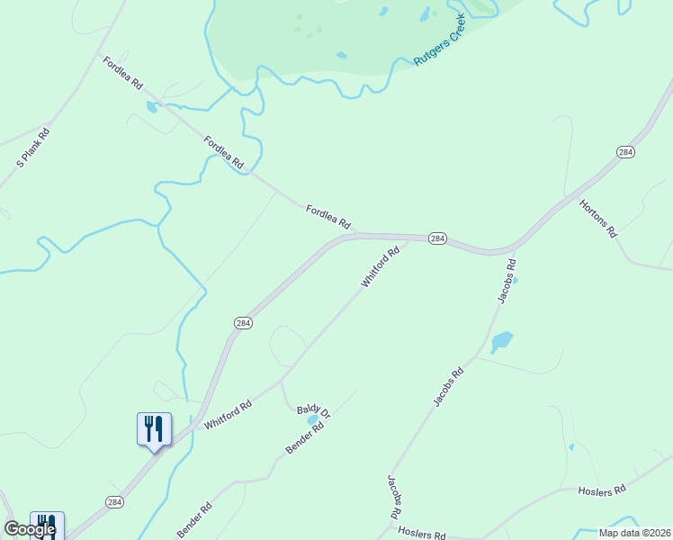 map of restaurants, bars, coffee shops, grocery stores, and more near 93 Whitford Road in Westtown