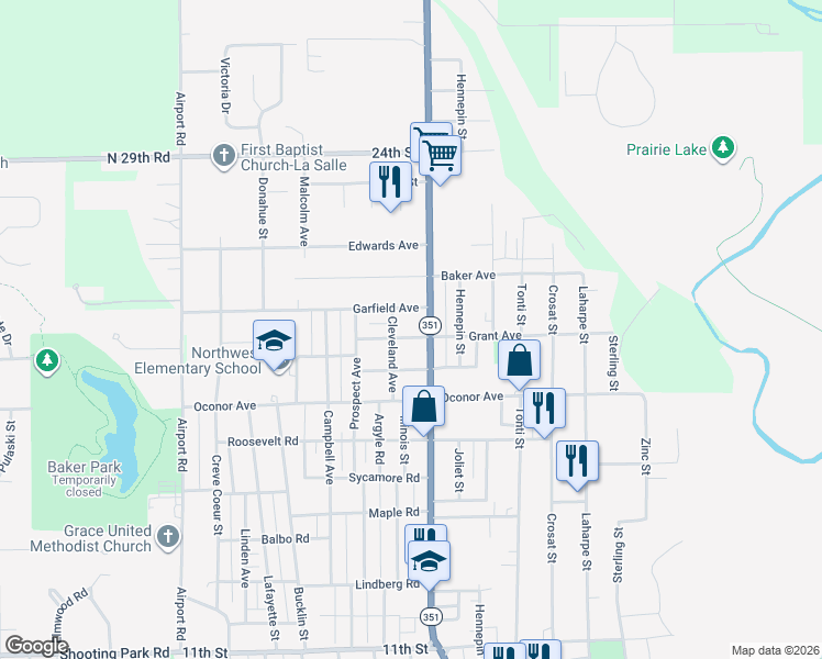 map of restaurants, bars, coffee shops, grocery stores, and more near 1921 Saint Vincent Avenue in LaSalle
