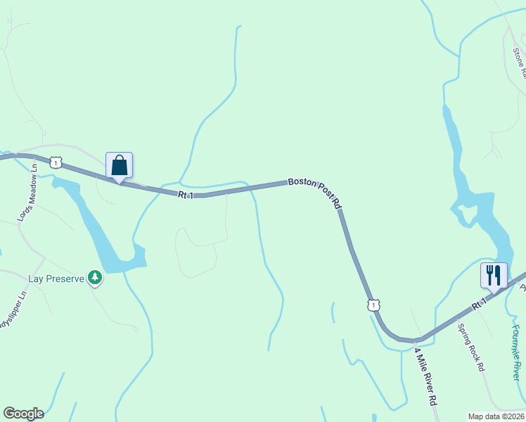 map of restaurants, bars, coffee shops, grocery stores, and more near 281 Boston Post Road in Old Lyme