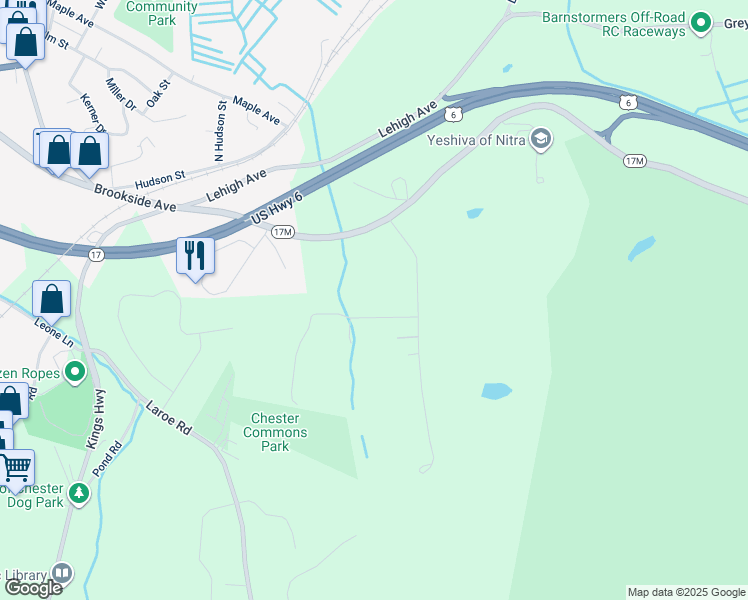 map of restaurants, bars, coffee shops, grocery stores, and more near 41 Goosepond Mountain Road in Chester