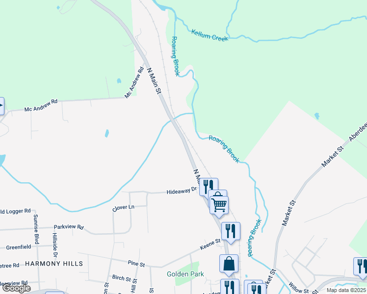 map of restaurants, bars, coffee shops, grocery stores, and more near 501 North Main Street in Moscow