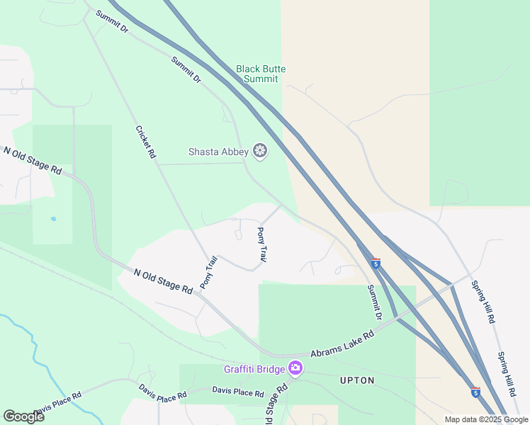 map of restaurants, bars, coffee shops, grocery stores, and more near 117 Pony Trail in Mount Shasta