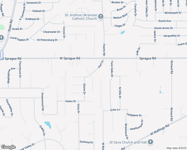 map of restaurants, bars, coffee shops, grocery stores, and more near 8103 Stuart Court in North Royalton