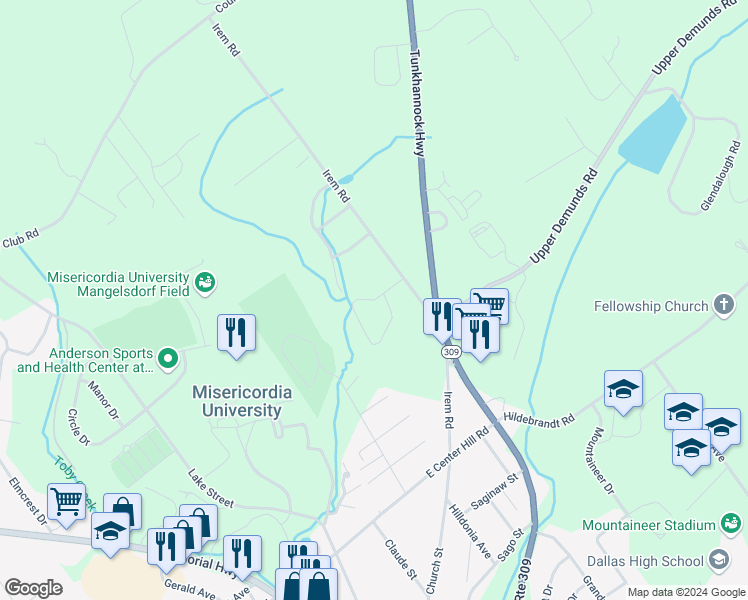 map of restaurants, bars, coffee shops, grocery stores, and more near 70 Fox Hollow Drive in Dallas