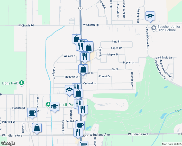 map of restaurants, bars, coffee shops, grocery stores, and more near 951 Keenan Ct in Beecher