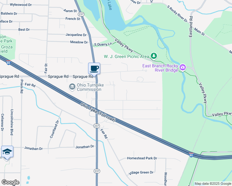 map of restaurants, bars, coffee shops, grocery stores, and more near 717 South Point Trail in Berea
