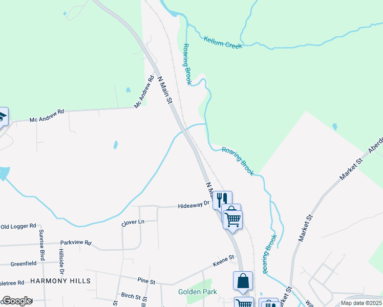 map of restaurants, bars, coffee shops, grocery stores, and more near 501 North Main Street in Moscow