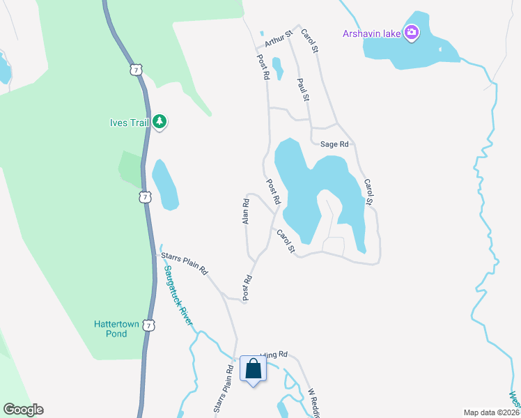 map of restaurants, bars, coffee shops, grocery stores, and more near 6 Alan Rd in Danbury