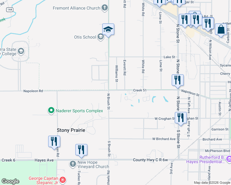 map of restaurants, bars, coffee shops, grocery stores, and more near 2259 Napoleon Road in Fremont