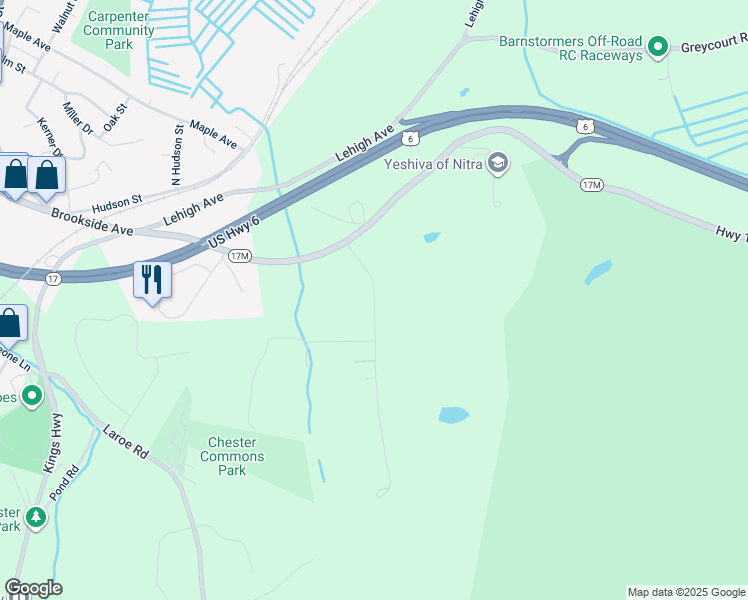 map of restaurants, bars, coffee shops, grocery stores, and more near 41 Goosepond Mountain Road in Chester