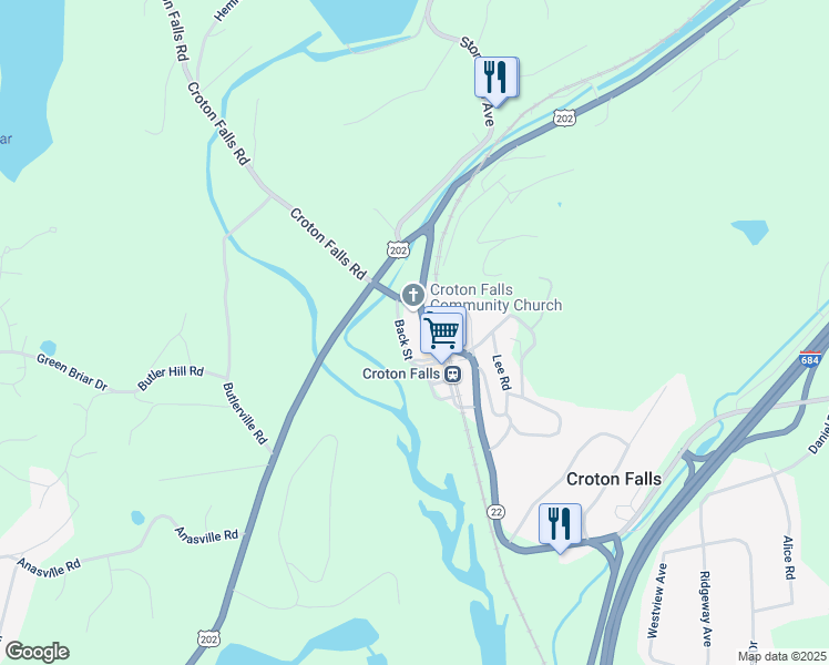 map of restaurants, bars, coffee shops, grocery stores, and more near 622 Front Street in North Salem