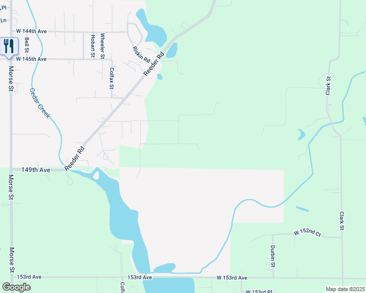 map of restaurants, bars, coffee shops, grocery stores, and more near 5409 West 148th Avenue in Crown Point