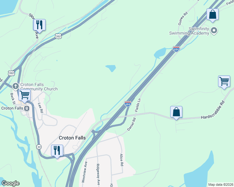 map of restaurants, bars, coffee shops, grocery stores, and more near 2-24 Reed Road in North Salem