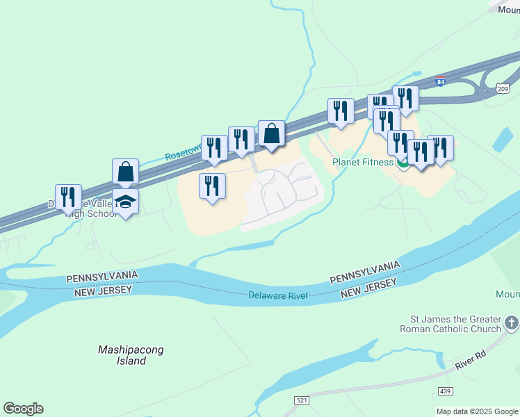 map of restaurants, bars, coffee shops, grocery stores, and more near 3038 Grey Cliff Way in Milford
