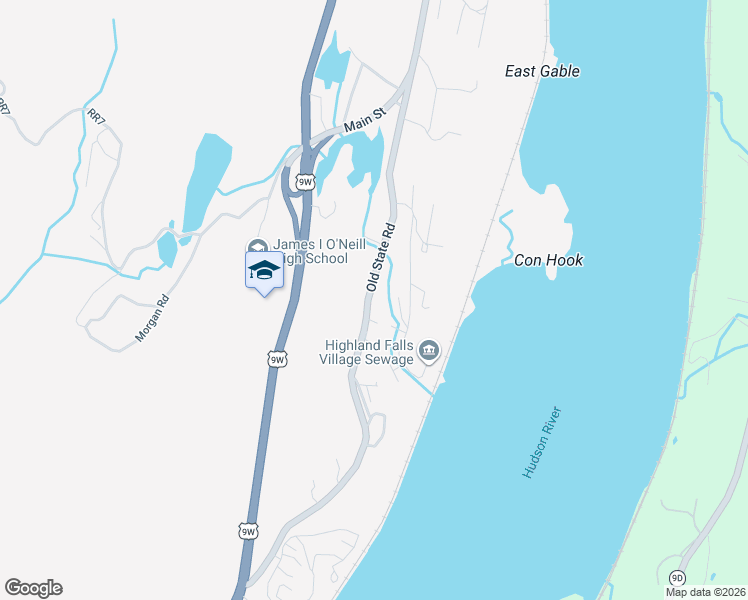 map of restaurants, bars, coffee shops, grocery stores, and more near 158 Old State Road in Highland Falls