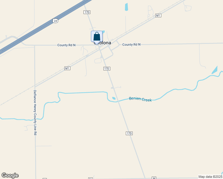 map of restaurants, bars, coffee shops, grocery stores, and more near M667 County Road 17D in Napoleon