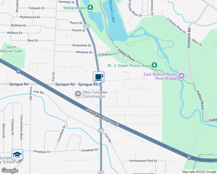 map of restaurants, bars, coffee shops, grocery stores, and more near 700 South Point Trail in Berea