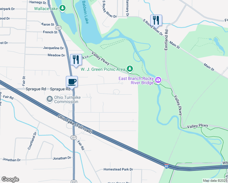 map of restaurants, bars, coffee shops, grocery stores, and more near 150 Ellen Drive in Berea