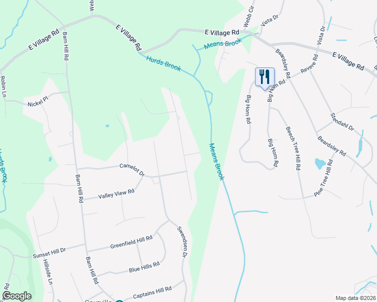 map of restaurants, bars, coffee shops, grocery stores, and more near 5 Hamlet Lane in Monroe