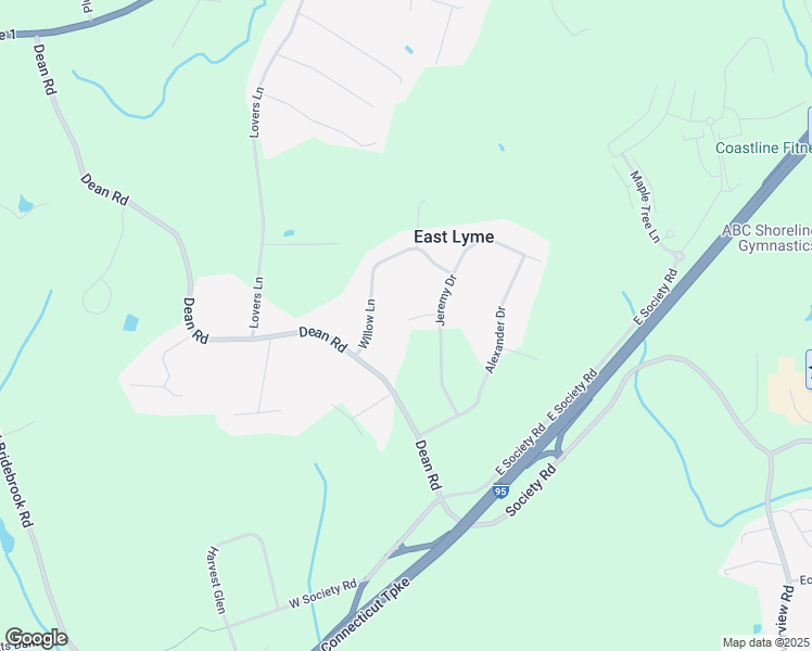 map of restaurants, bars, coffee shops, grocery stores, and more near 14R Jeremy Drive in East Lyme