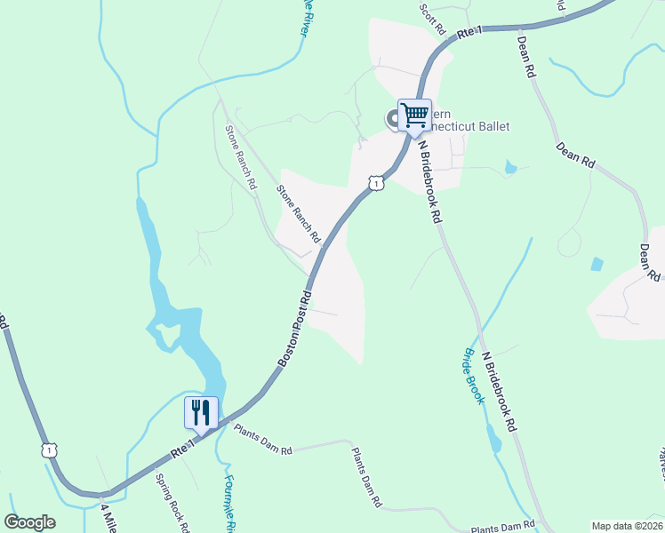 map of restaurants, bars, coffee shops, grocery stores, and more near 466 Boston Post Road in East Lyme