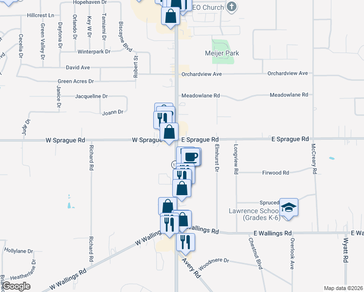 map of restaurants, bars, coffee shops, grocery stores, and more near 7915 Broadview Road in Broadview Heights
