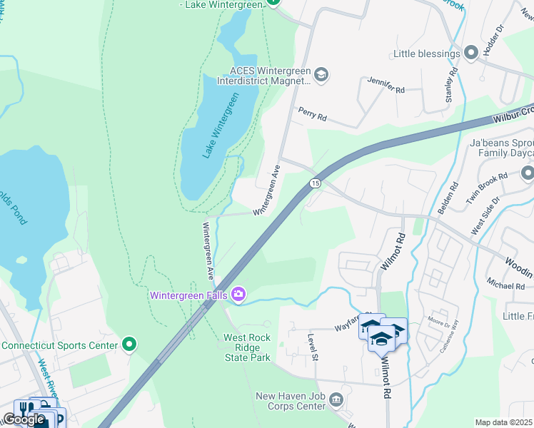 map of restaurants, bars, coffee shops, grocery stores, and more near 938 Wintergreen Avenue in Hamden