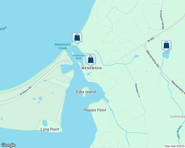 map of restaurants, bars, coffee shops, grocery stores, and more near 20 Edy's Island Way in Chilmark
