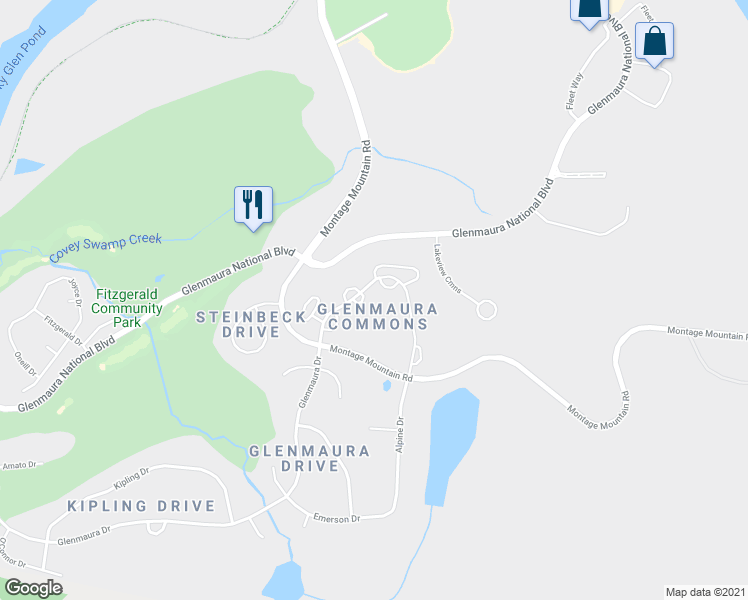 map of restaurants, bars, coffee shops, grocery stores, and more near 1304 Verne Close in Moosic