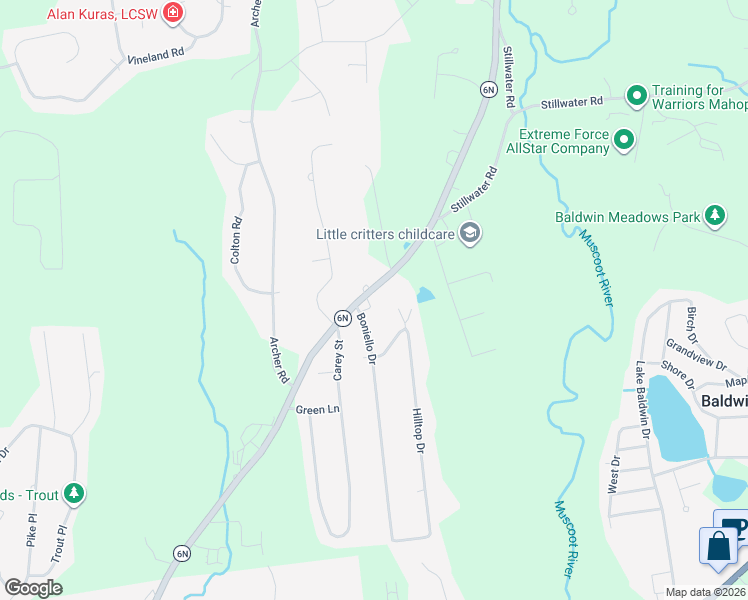 map of restaurants, bars, coffee shops, grocery stores, and more near 168 New York 6N in Mahopac