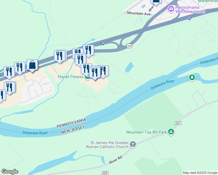 map of restaurants, bars, coffee shops, grocery stores, and more near 134 Hulst Drive in Matamoras