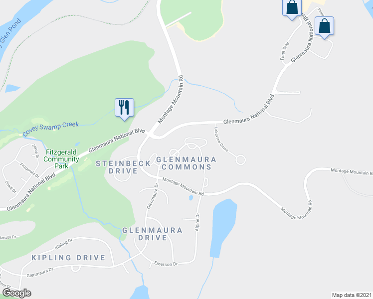 map of restaurants, bars, coffee shops, grocery stores, and more near 1304 Verne Close in Moosic