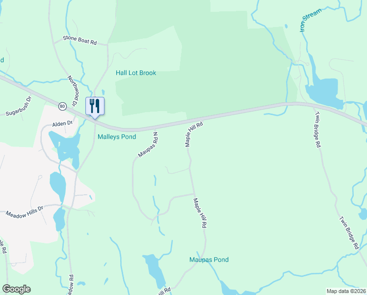 map of restaurants, bars, coffee shops, grocery stores, and more near 936 Maple Hill Road in Guilford