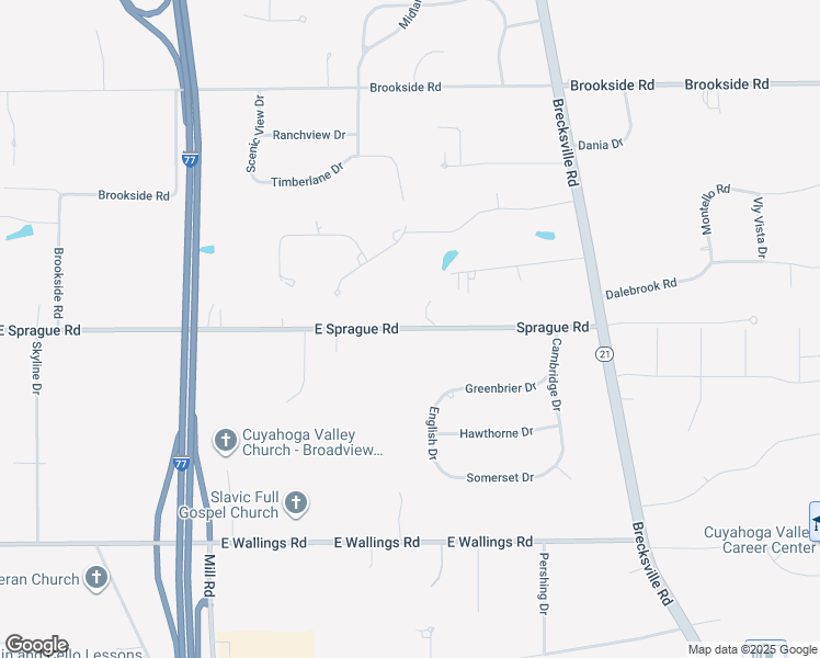 map of restaurants, bars, coffee shops, grocery stores, and more near 6926 East Sprague Road in Brecksville