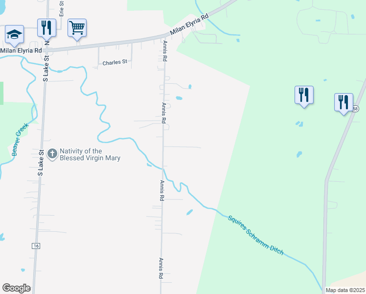 map of restaurants, bars, coffee shops, grocery stores, and more near 103 Squires Court in South Amherst