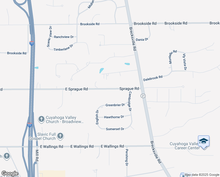 map of restaurants, bars, coffee shops, grocery stores, and more near 6926 East Sprague Road in Brecksville